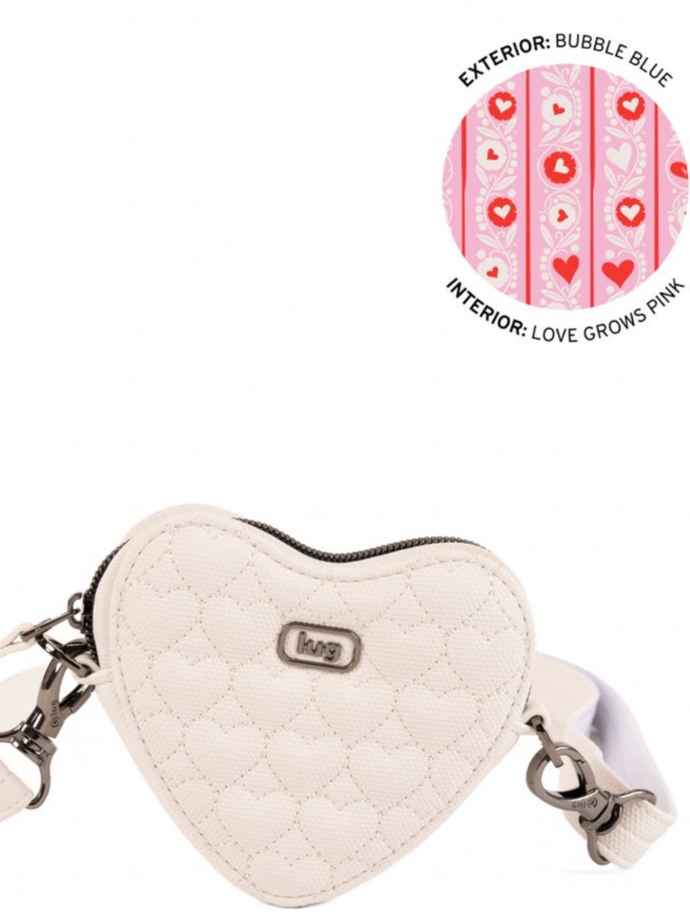 Lug Heartbeat Matte Luxe VL Mini Crossbody Bag White